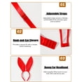 thumbnail image 3 of Ausing Womens PU Leather Skirt Chain Bra Top Bunny Costume Babydoll Metallic Triangle Bikini Halter Crop Shiny Rave Outfits with G-String Ears Headband 4pc Red S, 3 of 6