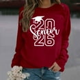 thumbnail image 2 of Senior 2026 Sweatshirts for Women Long Sleeve Crewneck Drop Shoulder Tops Trendy Loose Fit Casual Pullover Shirts, 2 of 7