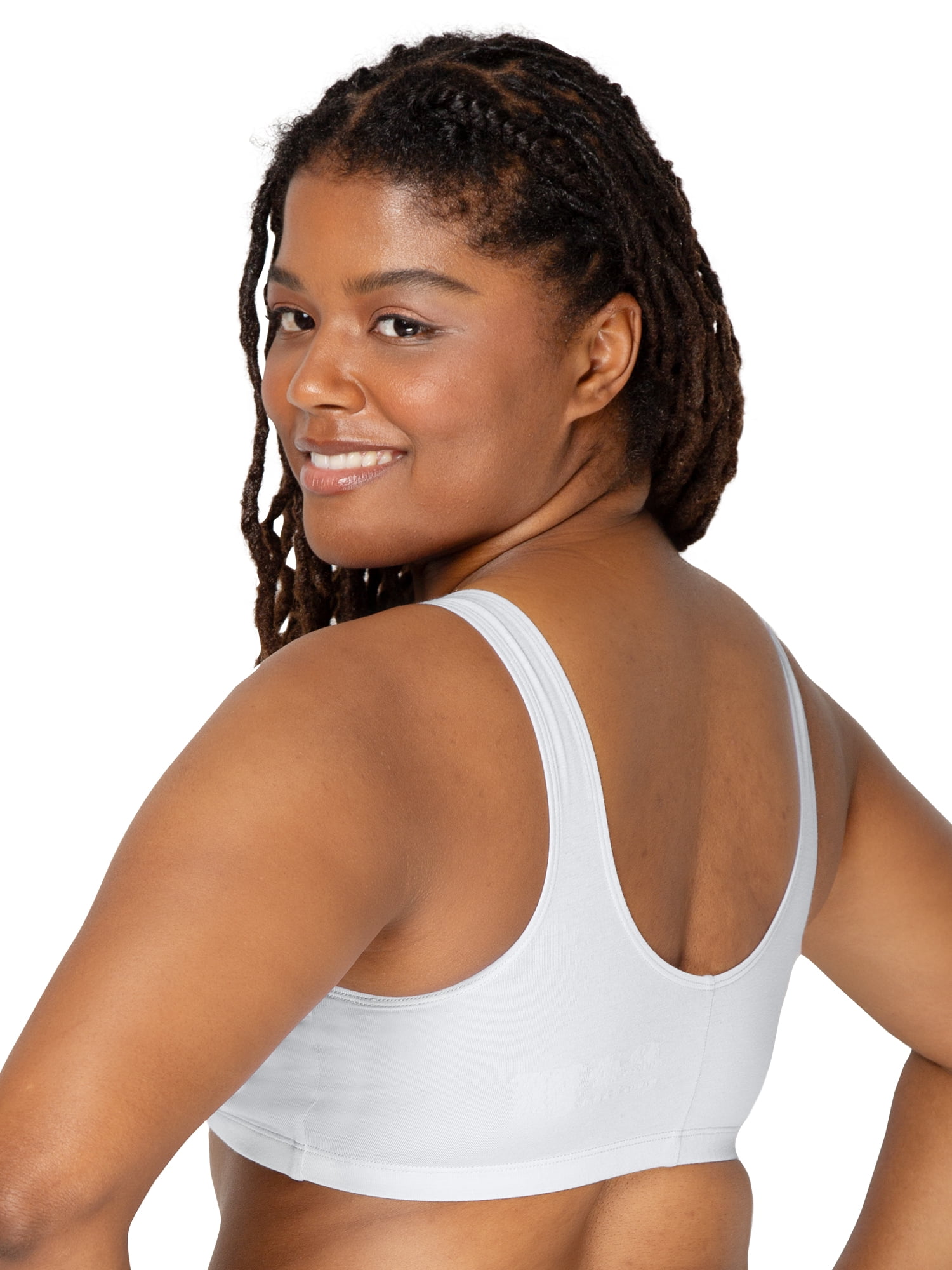 Fruit of the Loom Women's Front Comfort Front Close Cotton Sports Bra, 2-Pack