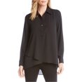 thumbnail image 1 of Karen Kane Womens Crossover Hem Pullover Blouse, Black, Small, 1 of 1