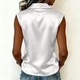 thumbnail image 4 of cocolona Womens Summer Satin Tank Tops Lapel Sleeveless Button Shirts Trendy Casual Solid Color Blouses, 4 of 5