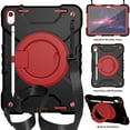 thumbnail image 1 of SaniMore for iPad 10th Generation 10.9" 2022 Case Built-in Pencil Holder, Multi-Functional Cover Support Shoulder & Handle Strap & Kickstand Military Shockproof Protective Shell, Black/Red, 1 of 8