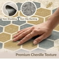 thumbnail image 6 of ODIKA 3'x5' Washable Area Rug Honeycomb Farmhouse Distressed Scroll Border Motif Boho Vintage Flowing Dynamic for Hallway, Laundry Room, Non-Slip, Flatweave, Easy Care, 6 of 7