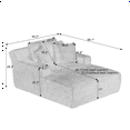 thumbnail image 2 of Lovableguy Oversized Chaise Lounge Chair Indoor,Comfy Deep seat Lounge Sofa with Cup Holders and Storage Pockets,Sleeper Sofa Bed for Living Room,Bedroom,No Assembly Required,Cream, 2 of 7