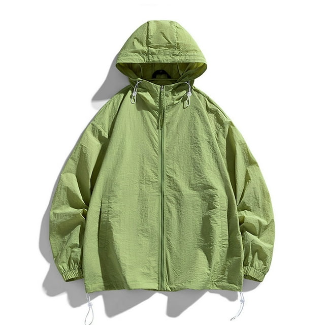 RXIRUCGD Ensemble de Protection Solaire pour Homme Veste Décontractée à Manches Longues avec Capuchon, Vert, Taille : TG