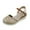Beige, variant on Juosiy Womens Platform Sandals Ankle Strap Sandals Lace Embroideried Closed Toe Flat Dress Shoes