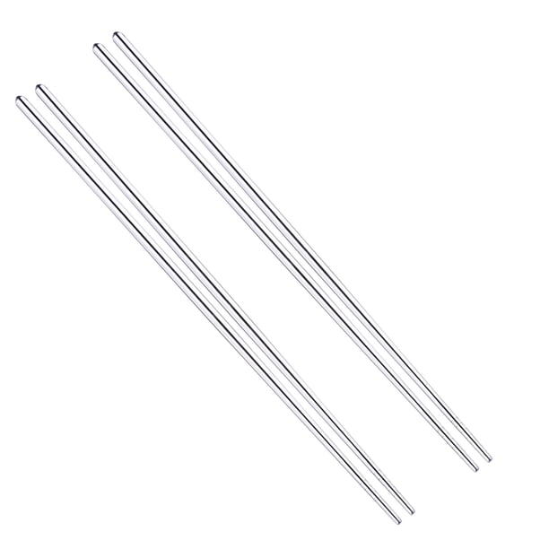 2 pares de palillos de acero inoxidable extra largos de 14 pulgadas para ollas calientes, palillos para freír, fideos, plateados