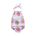 thumbnail image 1 of ITFABS Girls Summer Sleeveless Swimsuit Off Shoulder Print Halter Swimwear, 1 of 5