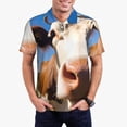 thumbnail image 1 of Balery Blue Sky Meadow Cute Cow Camisa Polo de Hombre con Estampado, de Manga Corta y Tejido Medio, Camisa Tipo Golf Polo-4X-Large, 1 of 6