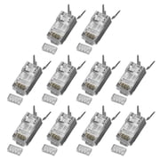 3Prong Gold Plateds RJ45 Plugs For Cat6A Solid Stranded Cable Supports 10 Gigabit Speed And Secure Connectivitys