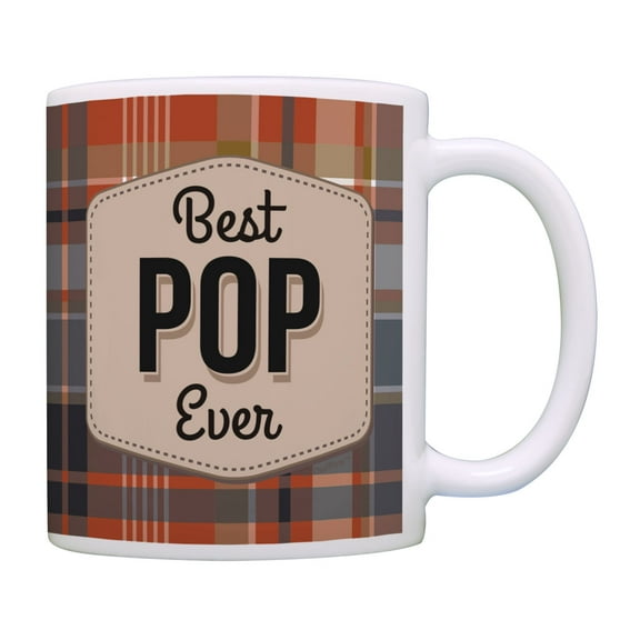 ThisWear Pop Mug Best Pop Ever Cup Pop Gifts Fathers Day Mug Pop Presents Pop Coffee Mug Red Plaid
