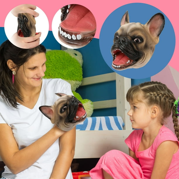 Puntoco Marionetas de mano realistas de goma suave, juguetes de perro Rex