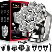 SweetLF Head Shavers for Bald Men, 8D Rotary Detachable Balder Shavers 6-in-1, IPX7 Waterproof Dry Wet Rechargeable Electric Razor Grooming Kit for Men