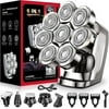 SweetLF Head Shavers for Bald Men, 8D Rotary Detachable Balder Shavers 6-in-1, IPX7 Waterproof Dry Wet Rechargeable Electric Razor Grooming Kit for Men
