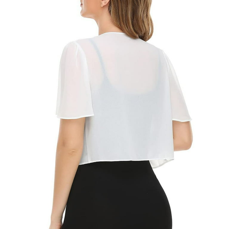 White chiffon hotsell bolero jacket