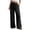 Black, variant on Linen Wide Leg Pants Woman High Waisted Pull On Button Drawstring Baggy Casual Summer Palazzo Pants with Pockets(Brown,L)