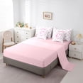 thumbnail image 5 of Erosebridal Bow Letter C Bedding Comforter Set for Girls, Pink Watercolor Ribbon Full Bedding Set, Pink Reversible, 7-Piece, 5 of 6