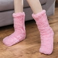 thumbnail image 4 of Furry Leg Warmers over Knee High Fuzzy Socks Plush Slipper Stockings High Long Furry Leg Winter Home Sleeping Socks for Women Men,Style 3, 4 of 5