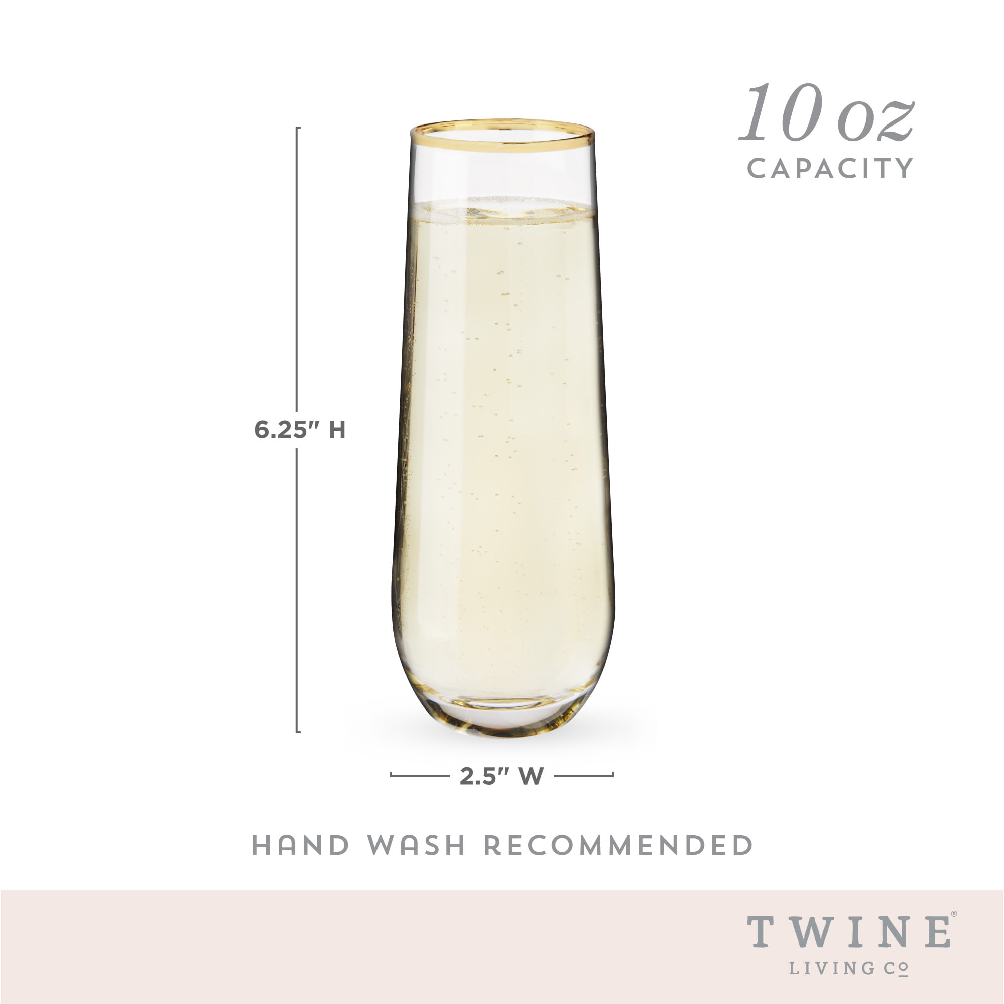 Twine Gilded Glass Tumbler, Set of 2