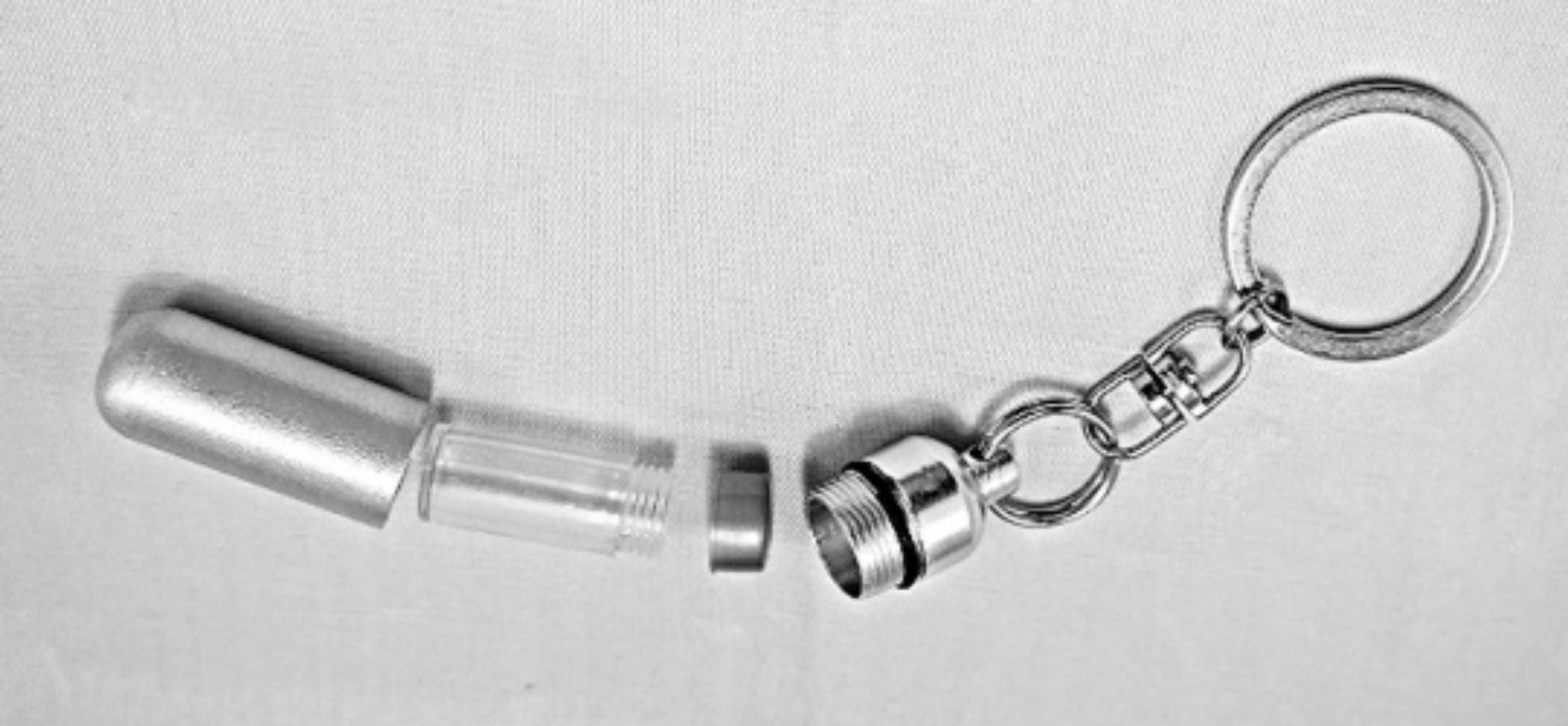 FIVE "In Loving Memory" CREMATION URN Keychain Key Rings - Includes Five Velvet Pouches, Five Stainless Steel Keychains & Disposable Fill Kit