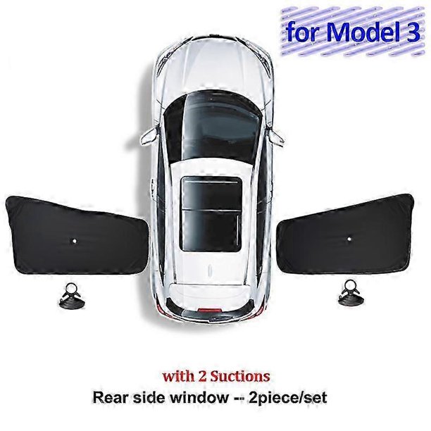 Car Sun Shade for Tesla Model 3 Y X S 2017-2023 Front Side Window Custom Sunshade Cover with Suction Rear Windshield Accessories