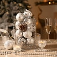 thumbnail image 4 of Valery Madelyn 16ct 2.36" Christmas Ornaments, Silver White Shatterproof Ornaments for Christmas Party Decor, 4 of 12