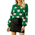 thumbnail image 1 of Chandail de Noël pour Femmes Col Rond Chandail Père Noël Mode, 1 of 7