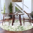 thumbnail image 3 of Round Area Rugs Collection 6 Ft, Light Green Eucalyptus Leaves Non-Slip Residential Carpet, Watercolor Spring Summer Botanical Indoor Crawling Mats Runner Rugs for Living Room/Dining Room/Bedroom, 3 of 8