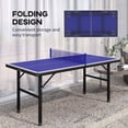 thumbnail image 4 of Soozier Mini Table de Ping-Pong avec Pieds Réglables pour Extérieur Intérieur, Bleu, 4 of 10