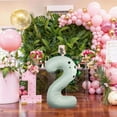 thumbnail image 4 of Yanonmyfd Dinosaur Number 2 Balloon, 36 Inch Matcha Green Foil Number Balloon for Dinosaur Birthday Party Decorations, Kids Jungle Theme,Brown,2nd, 4 of 16