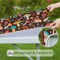 thumbnail image 6 of Colorful Mushroom Floral Brown Pattern Square Fitted Tablecloth with Elastic Edge,Square Table Cover,Washable Elastic Table Cover for Home Kitchen Party Decor 34"x34", 6 of 6