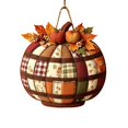 thumbnail image 7 of 1 Piece Pumpkin Shaped Wooden Hanging Sign, 2D Single Side Printed Pendant, Rustic Wall Door Decor for Halloween Thanksgiving Fall Holiday Home Party Decoration, 7 of 7