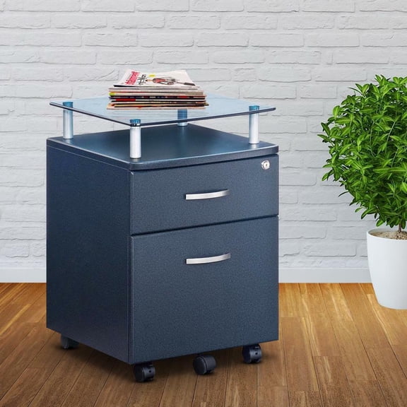 Rolling File Cabinet w/a Locking Top Drawer Providing Secure Storage,Graphite
