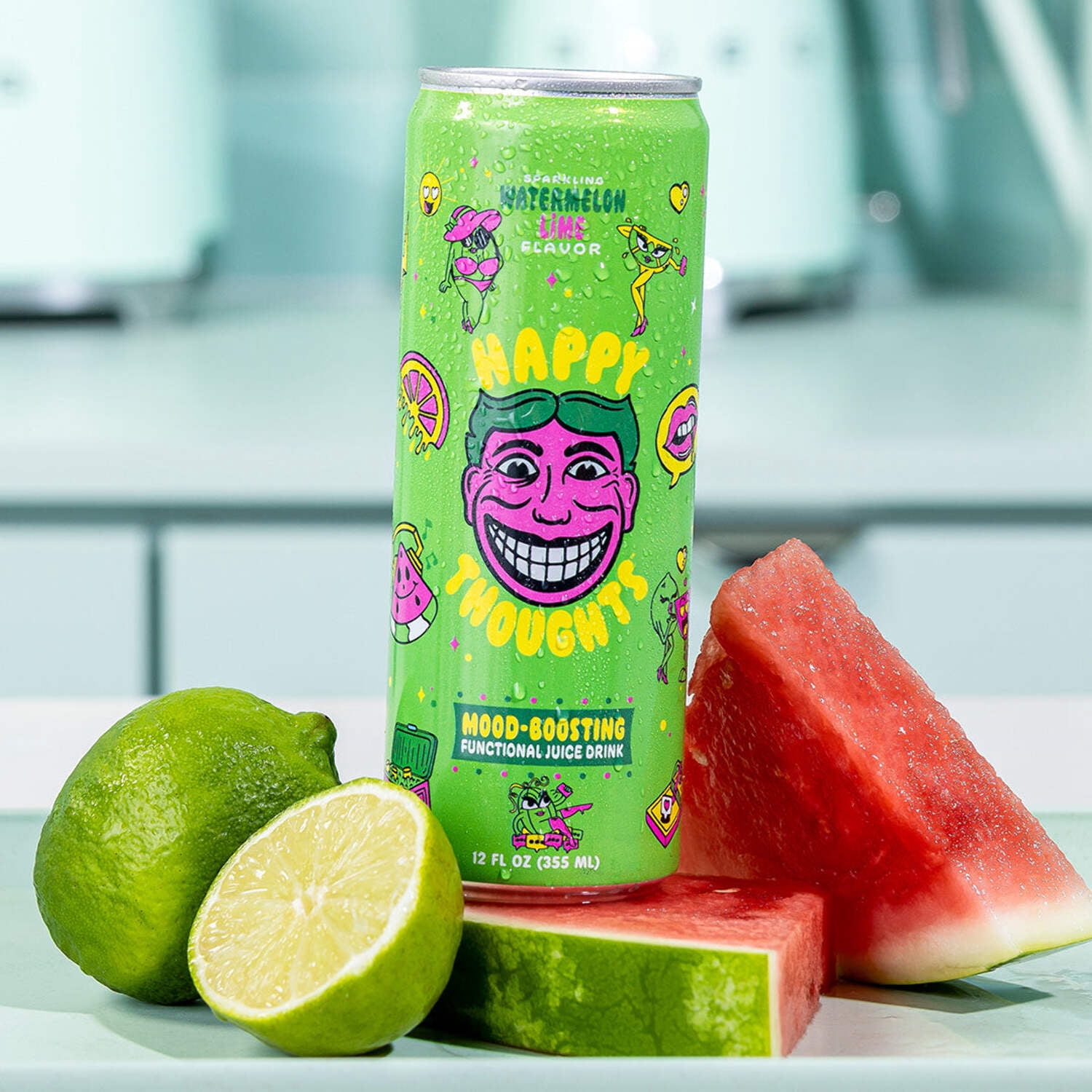 Illicit Elixirs Watermelon Lime Thirst Trap - Sparkling Juice Drink - Supports Dopamine Production - 12 Pack - 12 Oz Cans