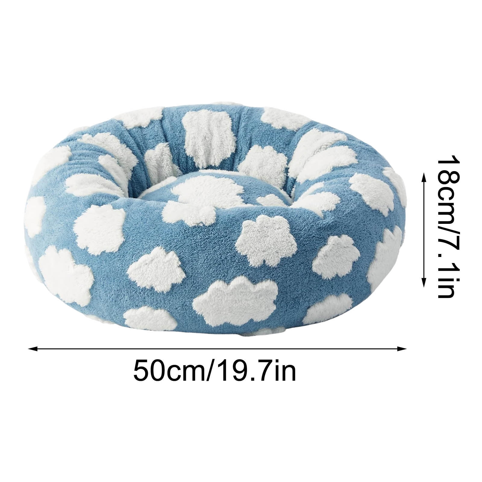 Winter Warm Indoor Round Pet Bed for Medium Dogs Calming Donut Dog Bed for Relief | Elevated Orthopedic Support | Washable Cover | Plush Material | 50x50cm | Ultimate Comfort Rest