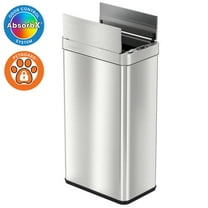 iTouchless 18 gal Wings Open Lid Sensor Garbage Can with AbsorbX Odor Filter & PetGuard, 68 Liter Automatic Stainless Steel Kitchen Garbage Bin for Under the Counter & Tight Space