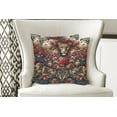 thumbnail image 5 of Ambesonne Leopard Throw Pillow Cover Pack of 2, Rich Rococo Style Roses, 2 Pcs-26"x26", Dark Coral Caramel and Blue, 5 of 5