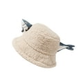 thumbnail image 2 of Niusricy Warm Fishmen Plush Hat for Women, Creative Cute Animal 3D Fish Slouchy Basin Cap for Autumn Winter, 2 of 6