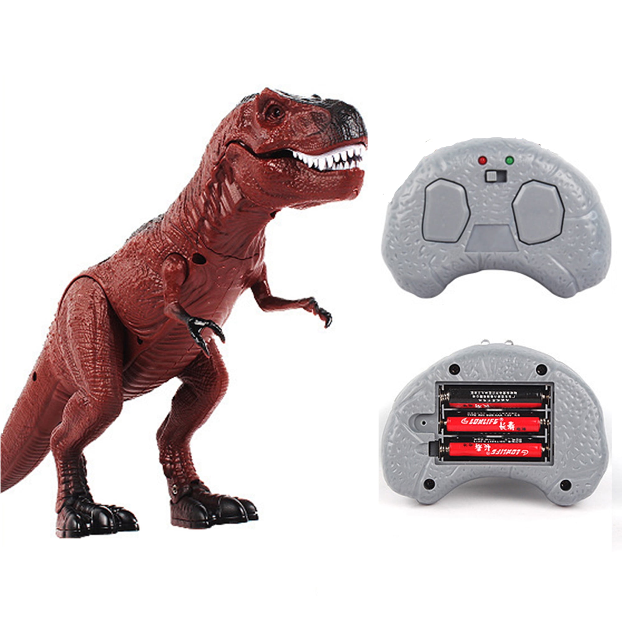 Remote Control Walking Dinosaur Toy Figure Walking Movement Light Up Eyes Realistic Dinosaur