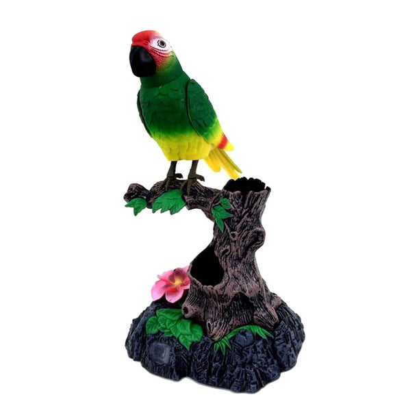 Parrot Holder Bird Pen mascotas electrónicas, simulación de gorrión, pájaro que puede mover, portalápices, oficina, decoración para hogar, adorno, juguetes, regalos Magideal Parrot Holder Bird Pen