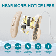 Equate Rechargeable Over-the-Counter Hearing Aids, Noise Reduction, Behind the Ear, 1 Pair