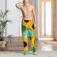 thumbnail image 2 of Fotbe Sunflowers With Green Leaves Pantalones de Pijama para Hombre, Pantalones de Dormir, Pantalones de Casa con Cintura Ajustable y Bolsillos-Large, 2 of 6