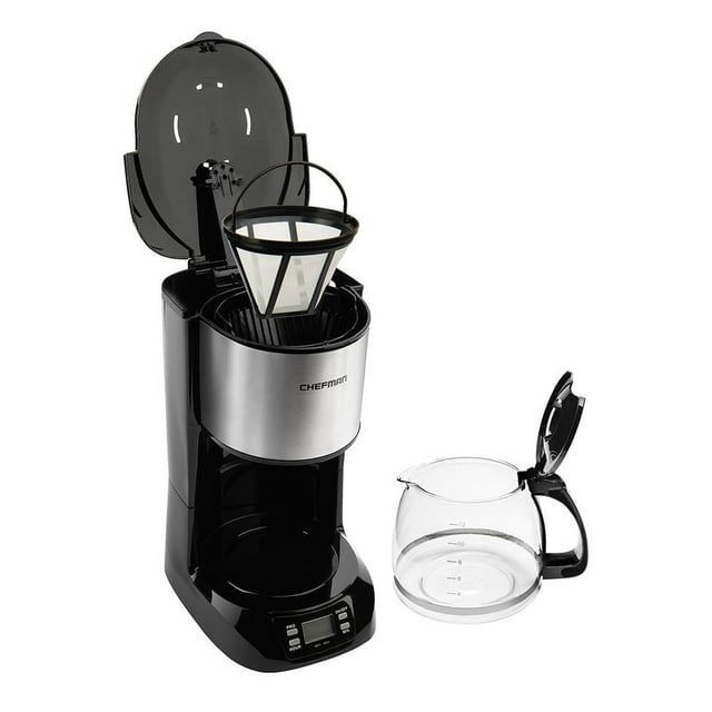 Cafetera Programable Chefman 12 Tazas Acero Inoxidable