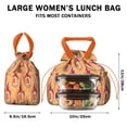 thumbnail image 5 of Orange Flaming Footballs Pattern Drawstring Lunch Bag Women - Drawstring Lunch Bag Insulated for Work Office - Stain-Resistant Large Lunchbags for Women with Multi-Pockets, 5 of 6