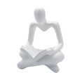 thumbnail image 1 of GUOOL Créatif Abstrait Penseur Statue Figurine Collection Résine Décorative Sculpture Blanche, 1 of 9