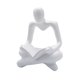 thumbnail image 2 of 2 piezas de estatua de pensador abstracto moderno, figura humana, adorno artesanal decorativo Blanco y Aureo, 2 of 9