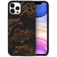 thumbnail image 1 of Case Yard Wooden Case for iPhone-12-Pro-Max Soft TPU Silicone cover Slim Fit Shockproof Wood Protective Phone Cover for Girls Boys Men and Women Supports Wireless Charging Tortugas Design, 1 of 7