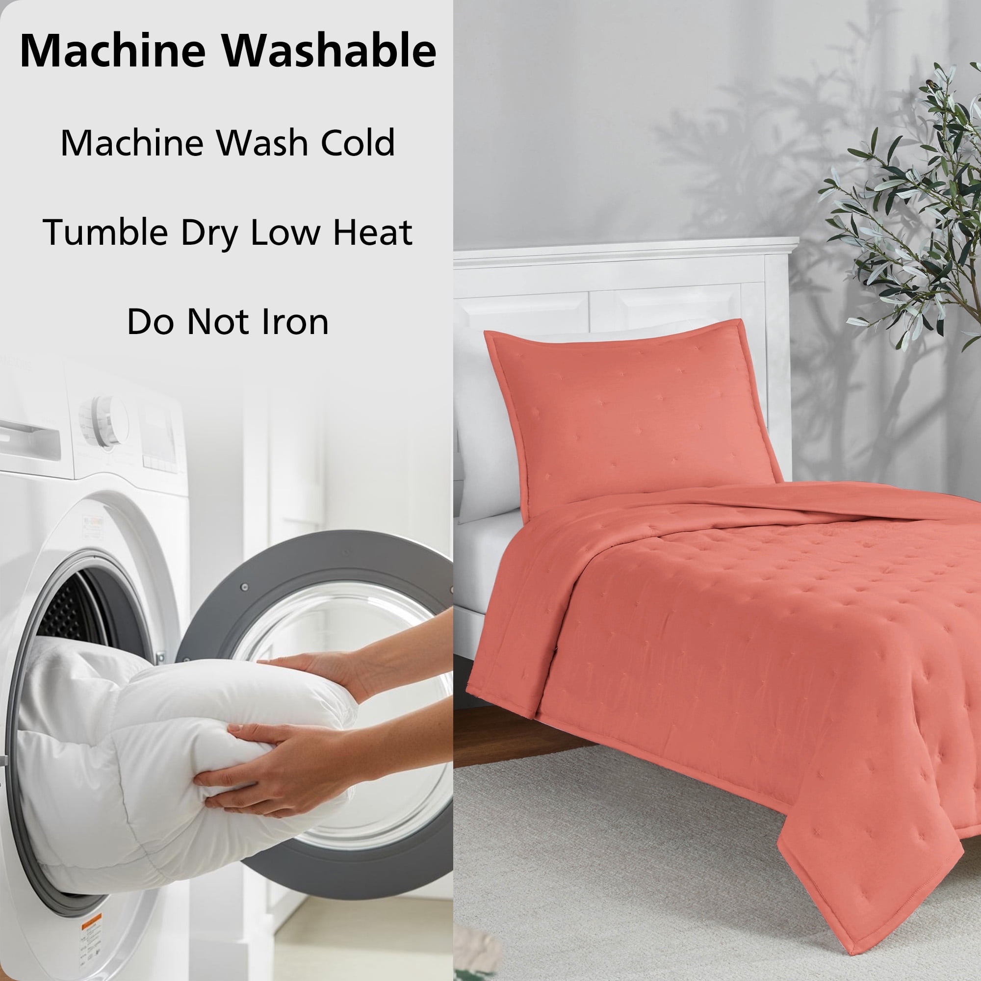 Mainstays Twin/Twin XL Comforter Set, All-Season, 2-Piece, Rust