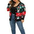 thumbnail image 1 of Women’s Christmas Sweaters Long Sleeve V Neck Button Down Cardigans, 1 of 8