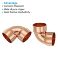 thumbnail image 3 of Uxcell Elbow Copper Fitting, 99.9% Pure Copper 90 Degree Short Radius Connector 1-3/8"ID 1.2mm Thick 1, 3 of 5